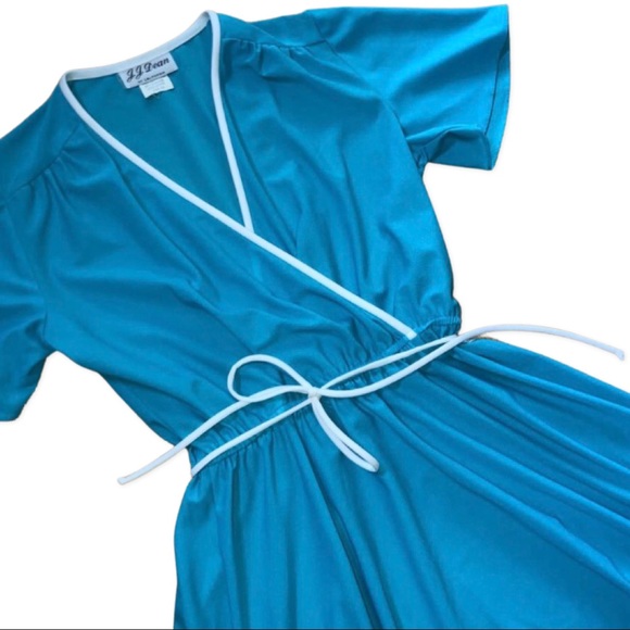 Vintage JJ Dean of California | Blue Knee Length Swing Dress | Size 10 / M - Picture 5 of 6